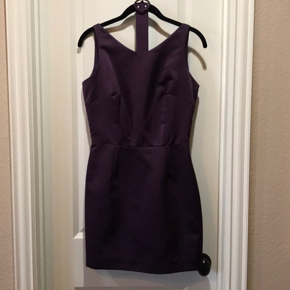 Plum satin cocktail dress